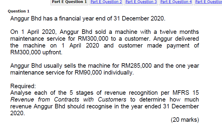 Part E Question 1 Part E Question 2 Part E Question