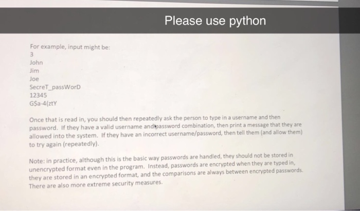 practice using dictionaries. Write a program that first reads from a user