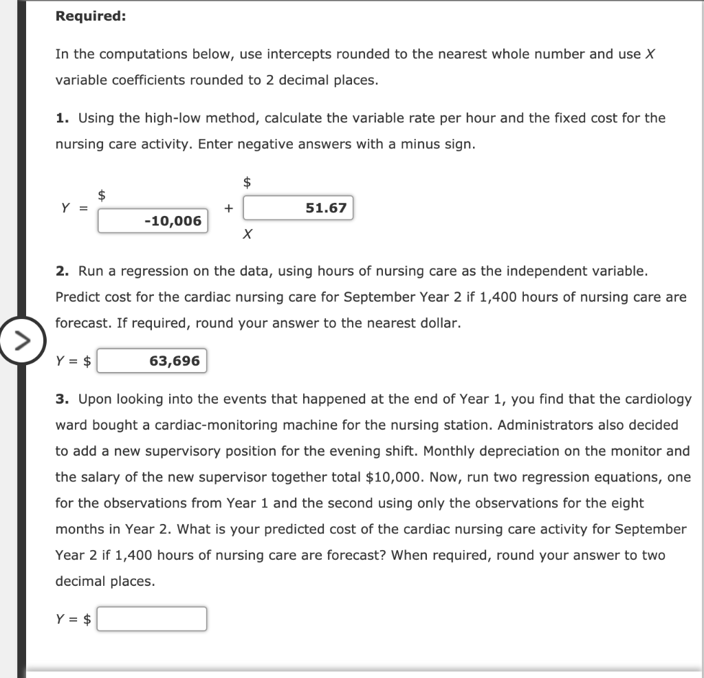 High-Low Method, Scatterplot, Regression Weber Valley Regional Hospital has collected data on