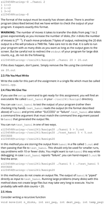 2. Run the setup script for Assignment 2 by typing: setup 2