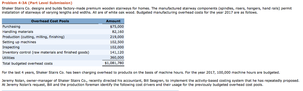  *SHOW COMPLETE ANSWER IN CORRECT FORMAT* Problem 4-3A (Part Level Submission)