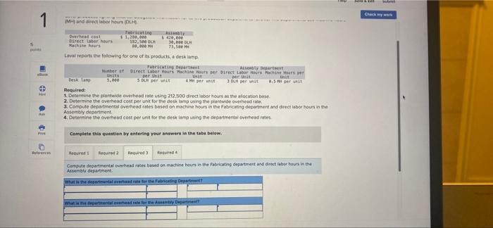 fixtures, Budgeted information for its two production departments follows. The departments use
