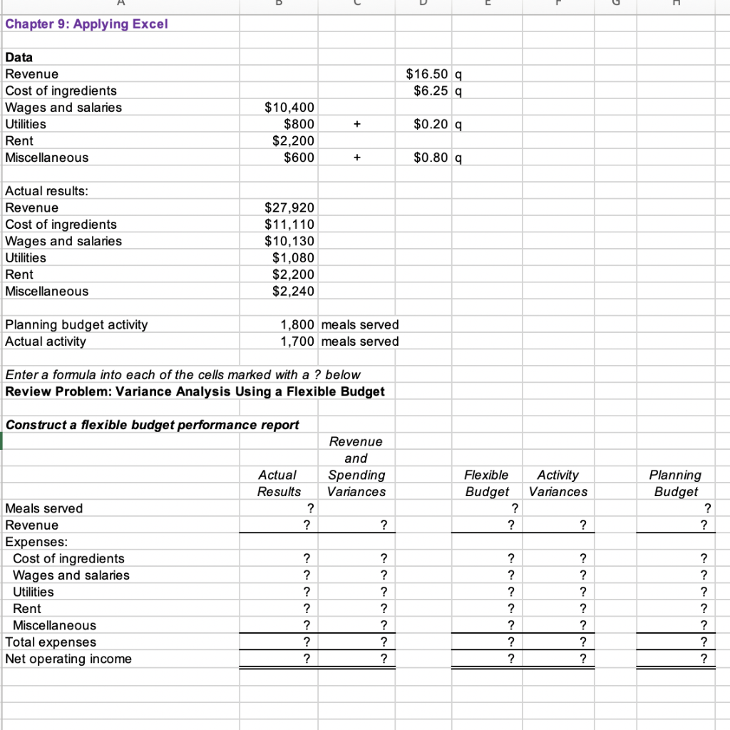  There are two parts A Chapter 9: Applying Excel $16.50 g