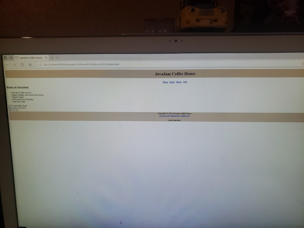 card) called "javajam" to contain your JavaJam website files. Task 2: The