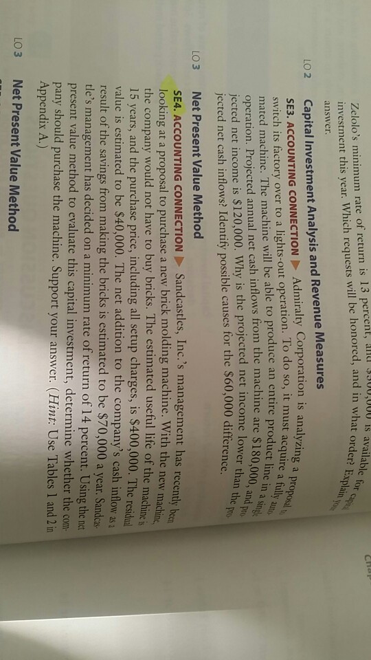  se4?? Admiralty Corporation is analyzing a proposal to switch its factory