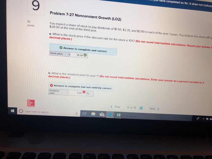  OU H&ve completed so far. It does not indicat 9 Problem