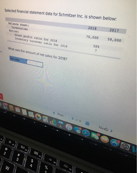  Selected financial statement data for Schmitzer Inc. is shown below 201