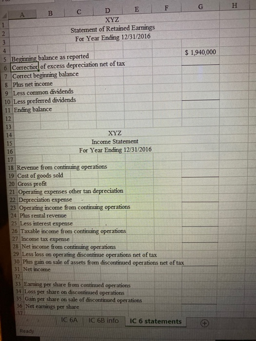 in retained earnings was $1,940,000. The beginning balance in plant, 1 property,