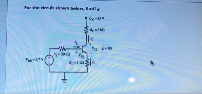  For the circuit shown below, find ig: Vec = 25 V