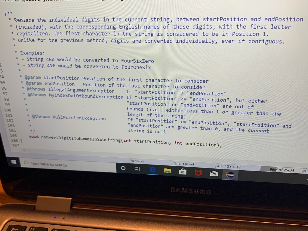 language: Java software engineering 1** * Replace the individual digits in