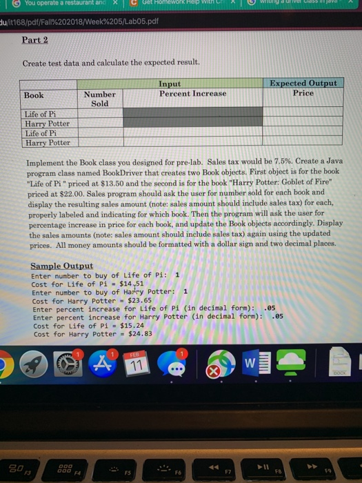 Bookmarks People Tab Window Help writing a driver class in java You