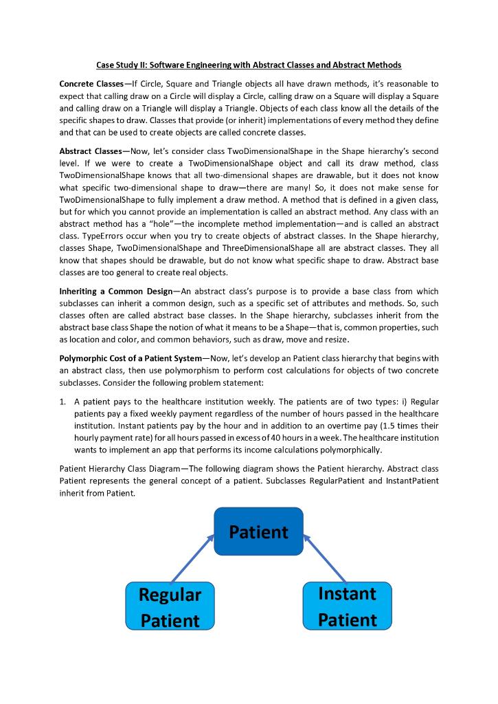 Case Study II: Software Engineering with Abstract Classes and Abstract Methods