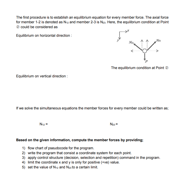 Resultant force for the truss Figure 1.0 shows a truss with two