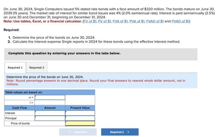  please explain and solve this problem On June 30,2024 , Single