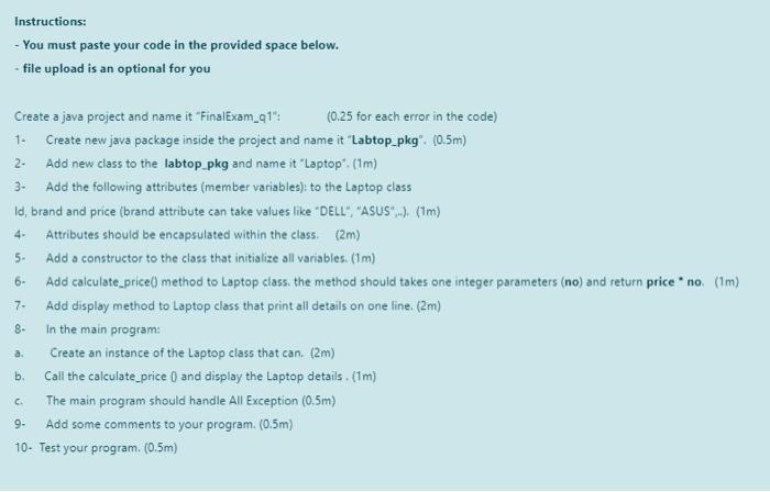  Java i need correct and full code , quick please ..
