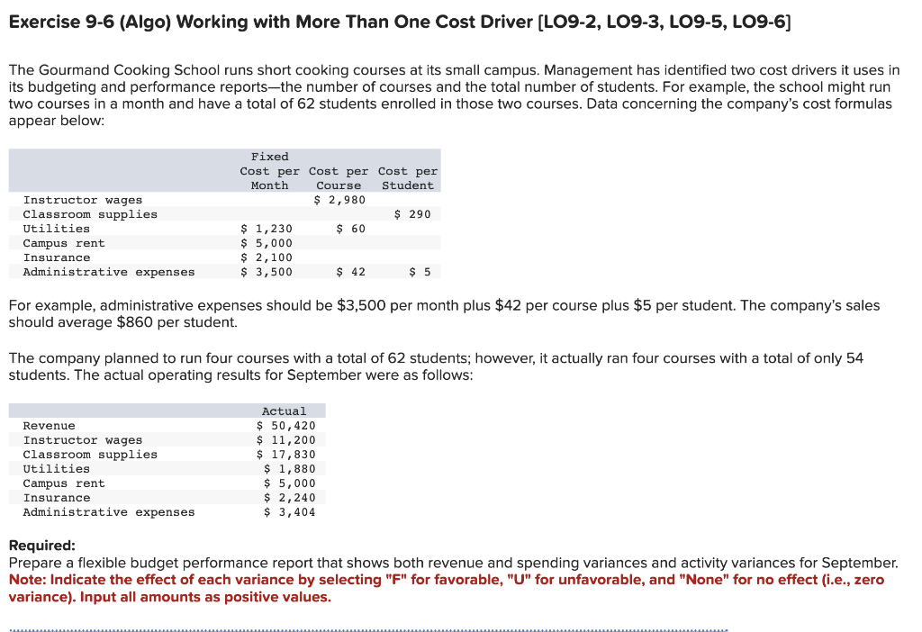 Exercise 9-6 (Algo) Working with More Than One Cost Driver [LO9-2,