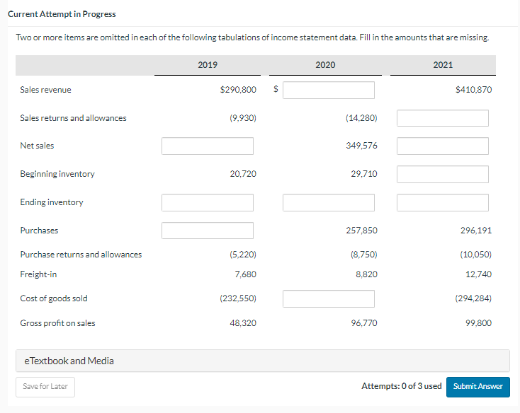 Current Attempt in Progress Two or more items are omitted in