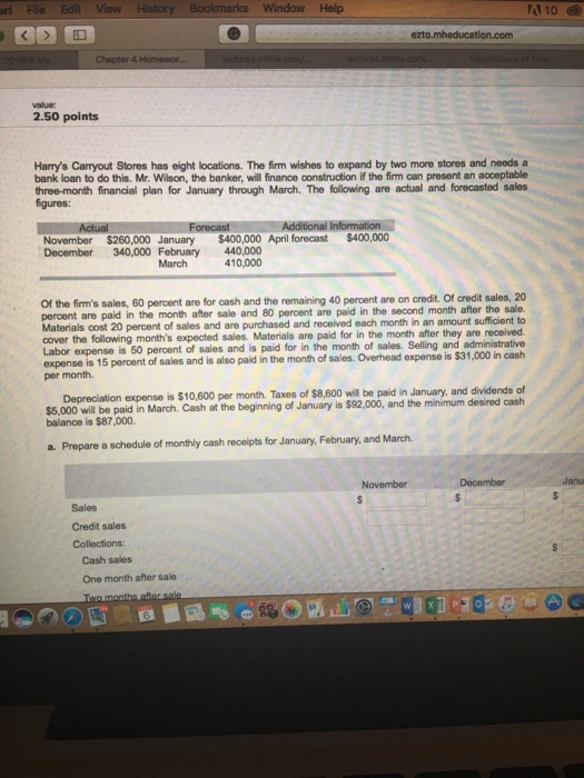 File Edit View History Bookmarks Window Help 10 2.50 points Harrys