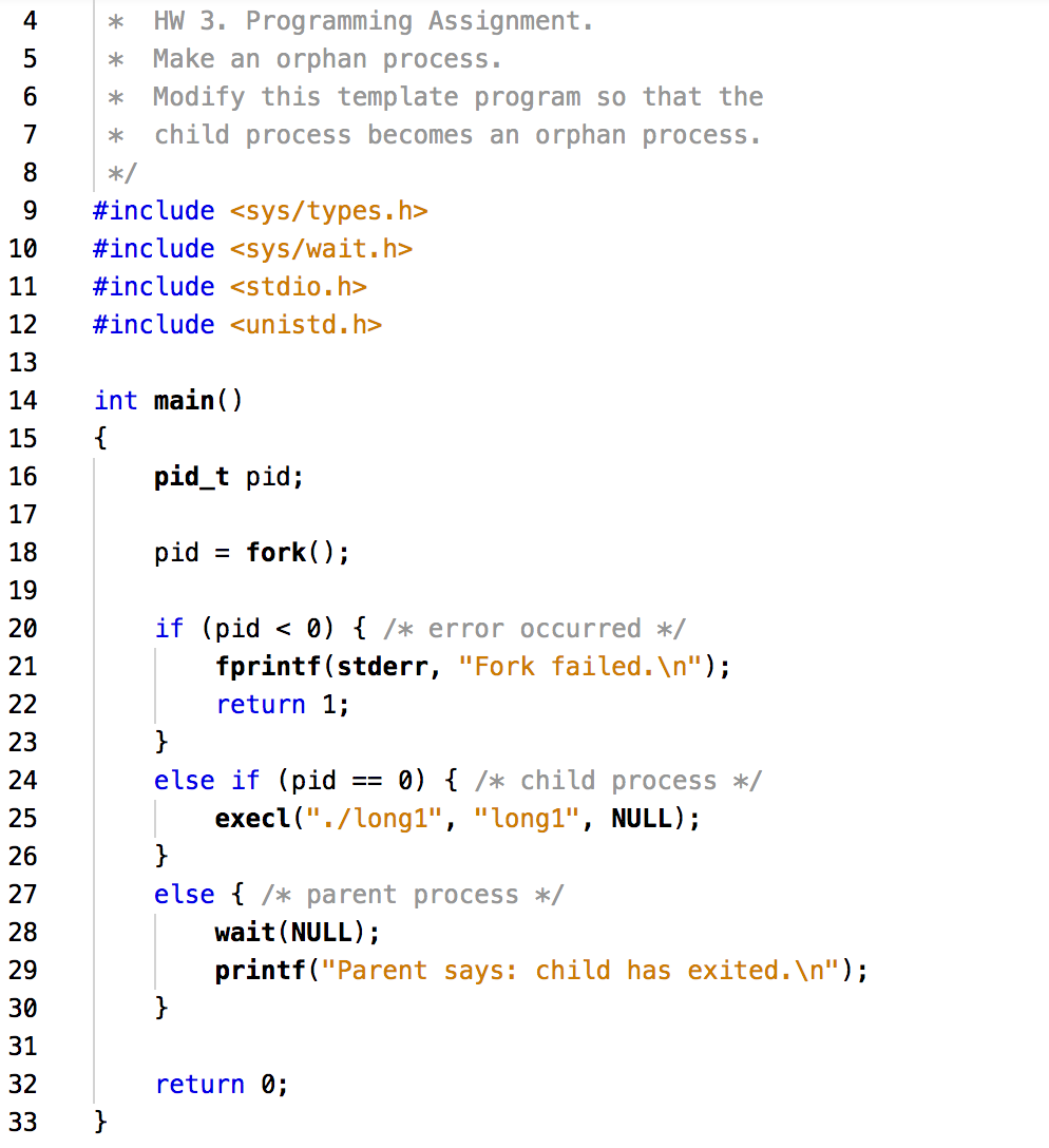 o ovou * HW 3. Programming Assignment. * Make an orphan