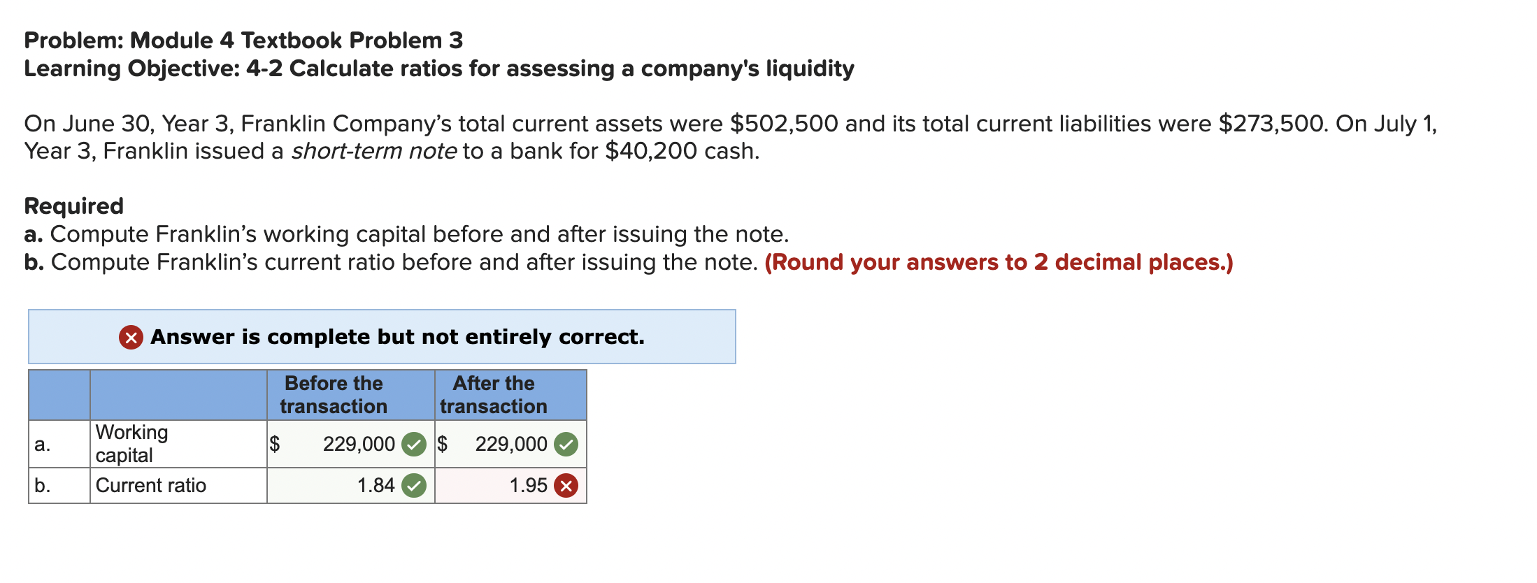  Problem: Module 4 Textbook Problem 3 Learning Objective: 4-2 Calculate ratios