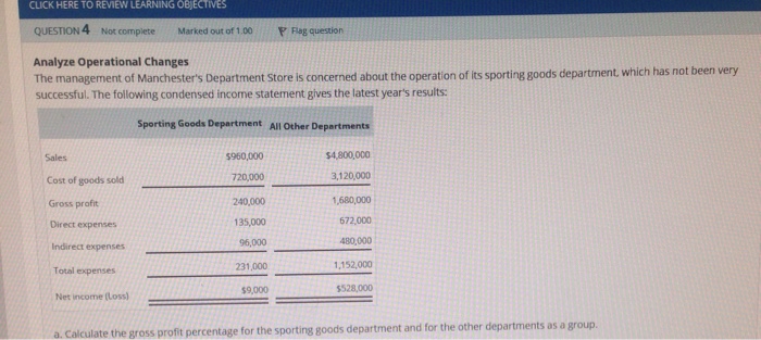  CLICK HERE TO REMEW LEARNING OBECTIVES QUESTION 4 Not complete Marked