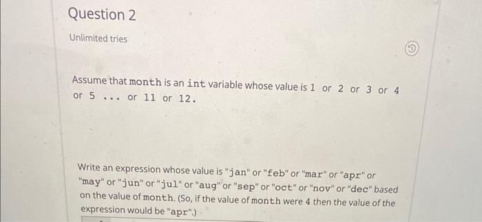 java Assume that month is an int variable whose value is 1