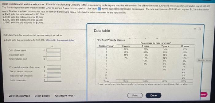 please show work. thanks not excel but by hand please. Initial investment