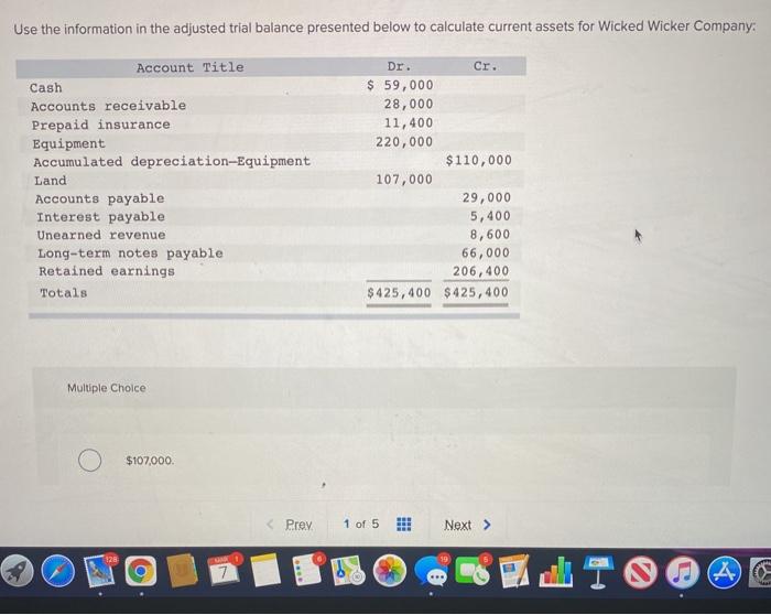  Use the information in the adjusted trial balance presented below to