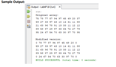 output should look like. Program (10 pts) Write a program that creates