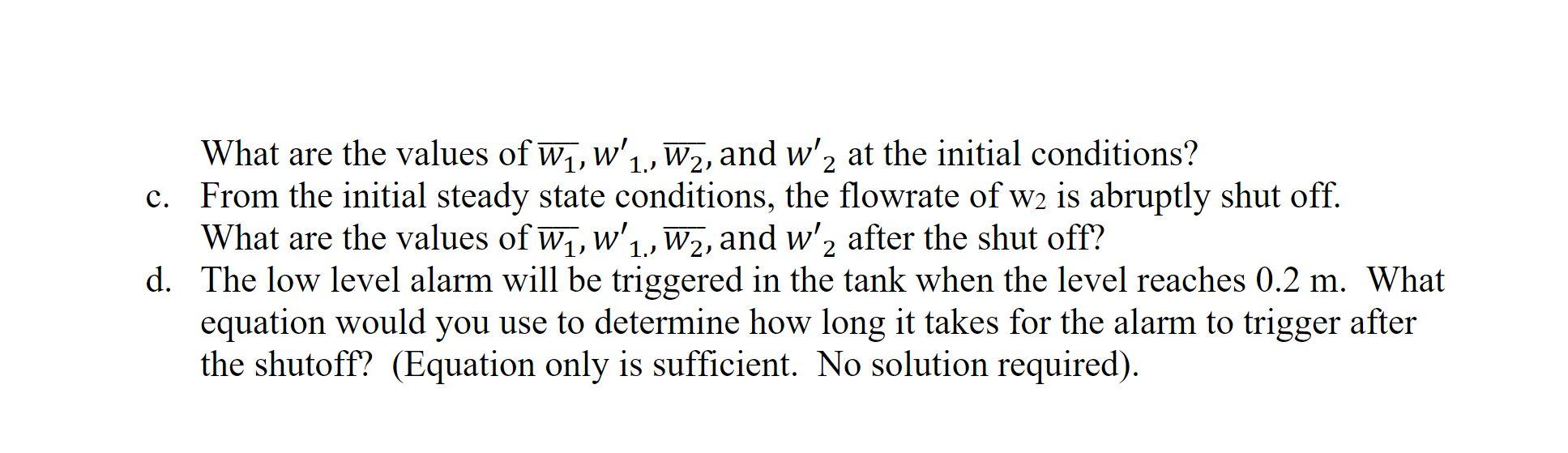 Stream 1 at mass flowrate w1 and Stream 2 at mass flowrate
