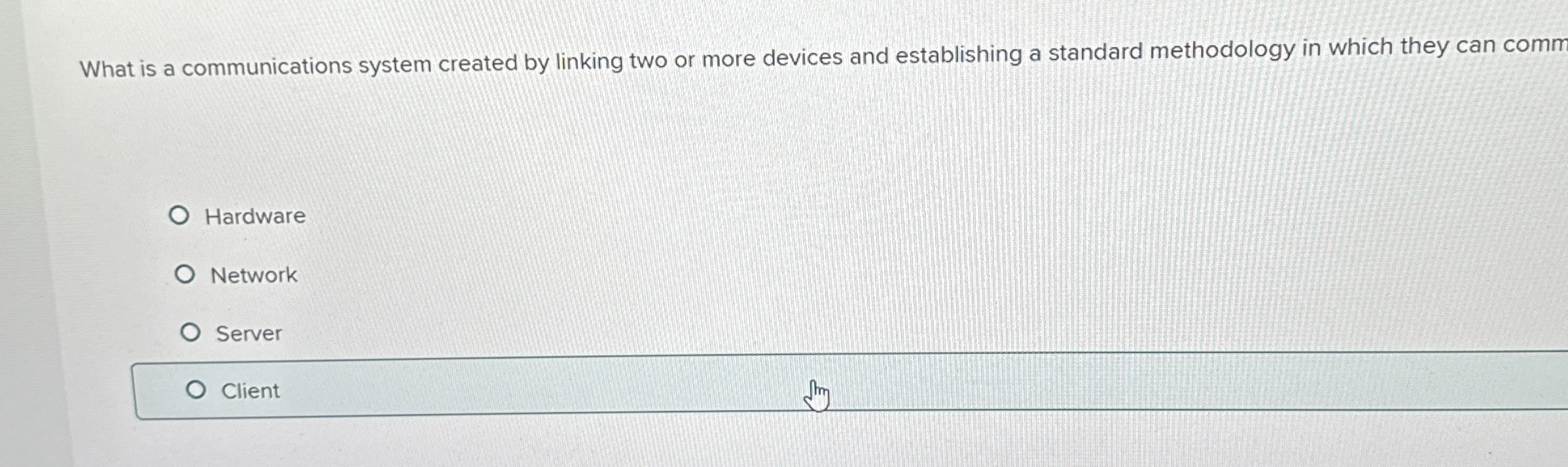  What is a communications system created by linking two or more