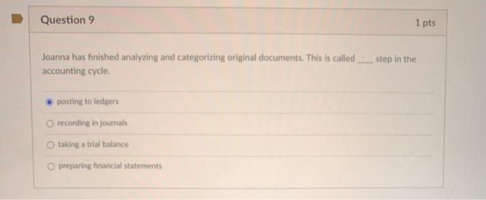 ANSWER IMMEDIATELY!!! thank you!!! Question 9 1 pts step in the Joanna
