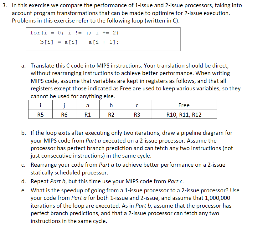  In this exercise we compare the performance of 1-issue and 2-issue