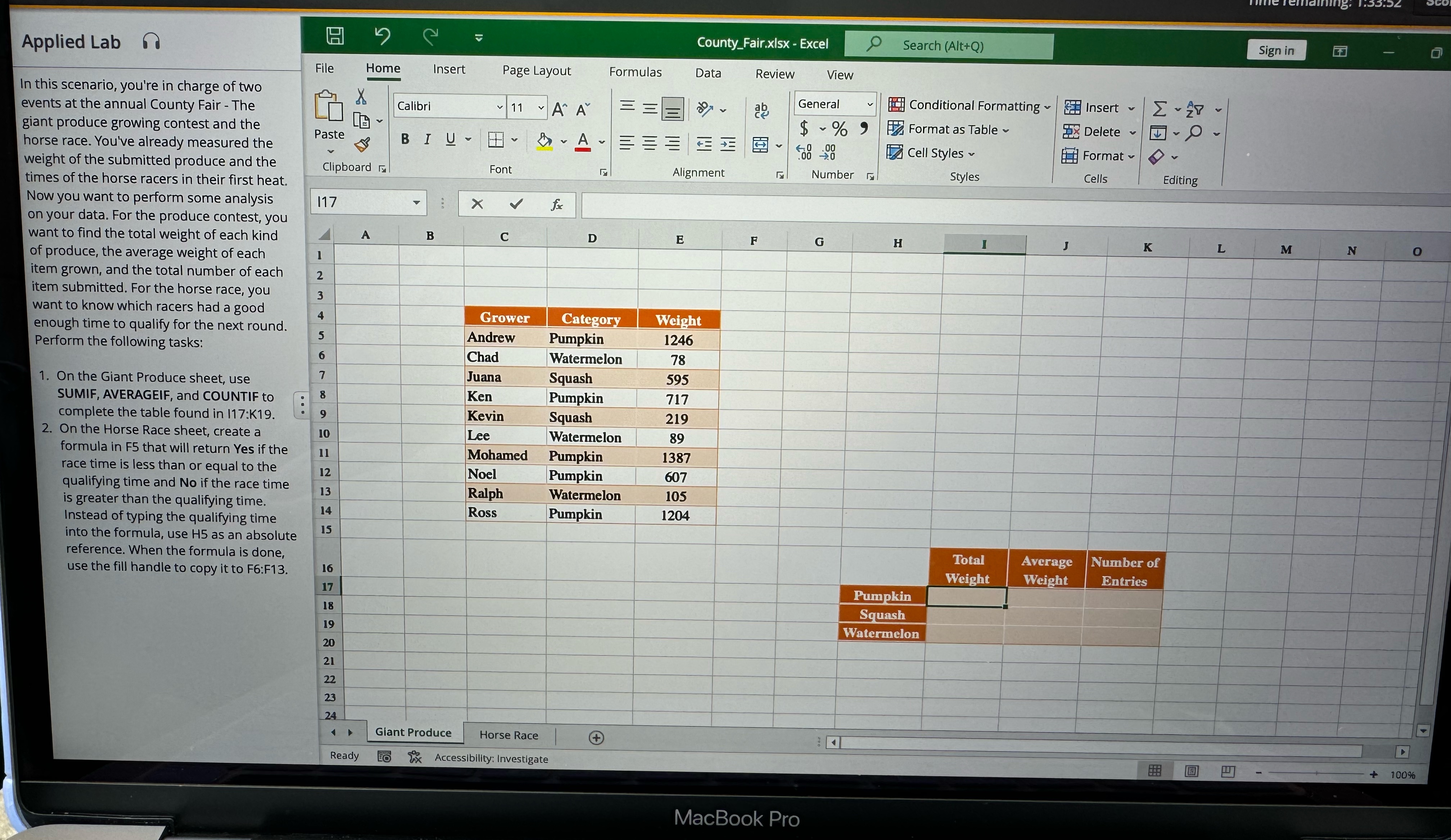  1,55.52 Applied Lab In this scenario, you're in charge of two