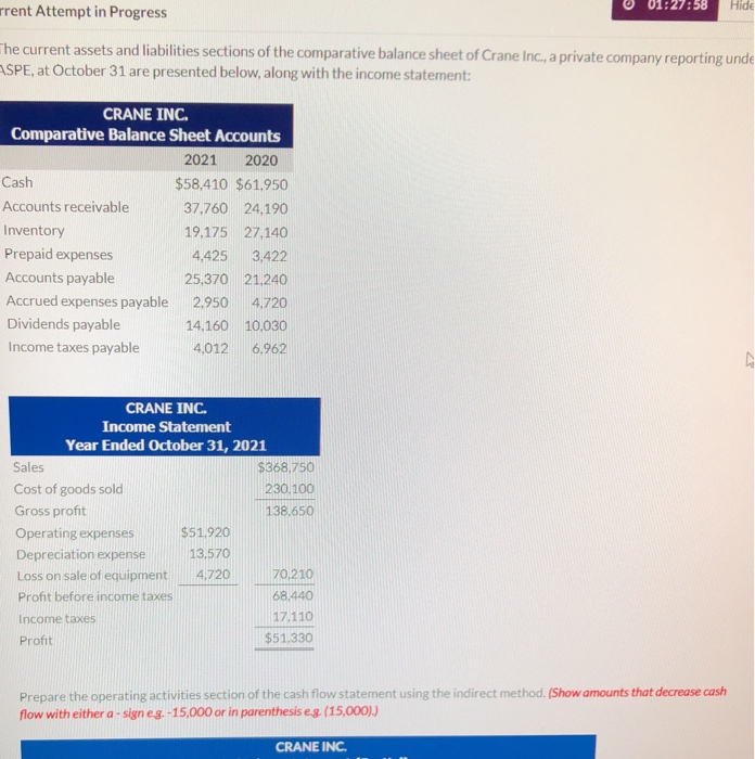  rent Attempt in Progress UVI27:58 Hide The current assets and liabilities