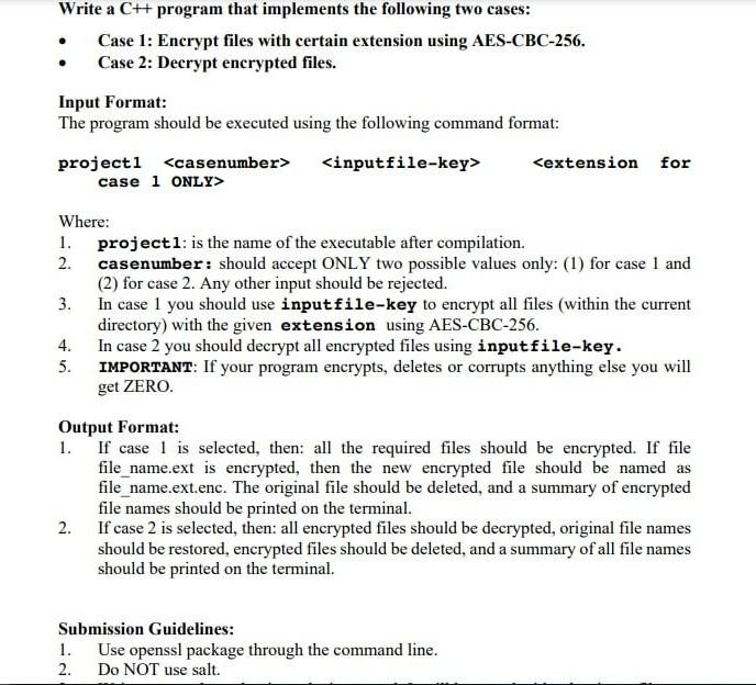 Write a C++ program that implements the following two cases: Case 1: