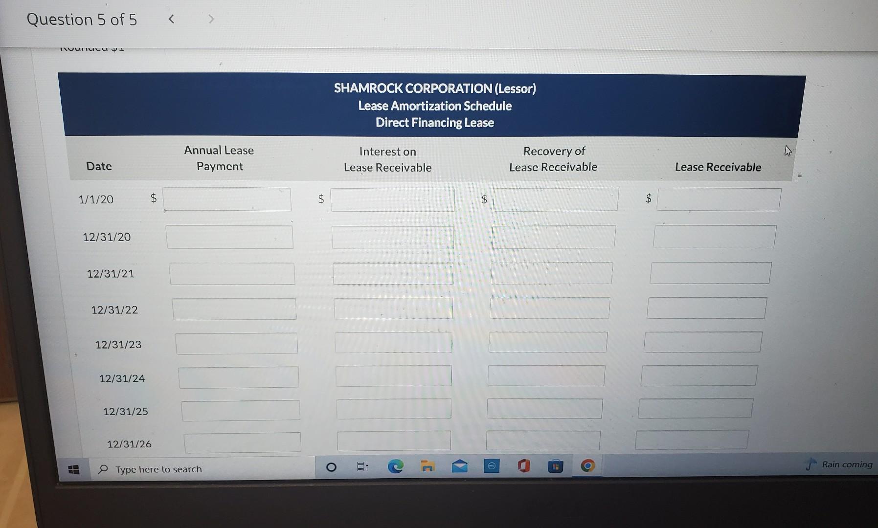 equal annual rental payments of $3,532 at the end of each year.
