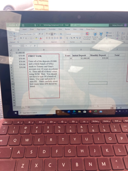 Insert Draw View Formulas Page Layout Data Review X Currency Times New