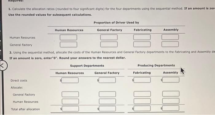 on the basis of number of employees, and the costs of General