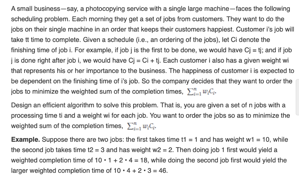 maximum lateness L. 1. (25) [Minimizing weighted sum of job completion times]