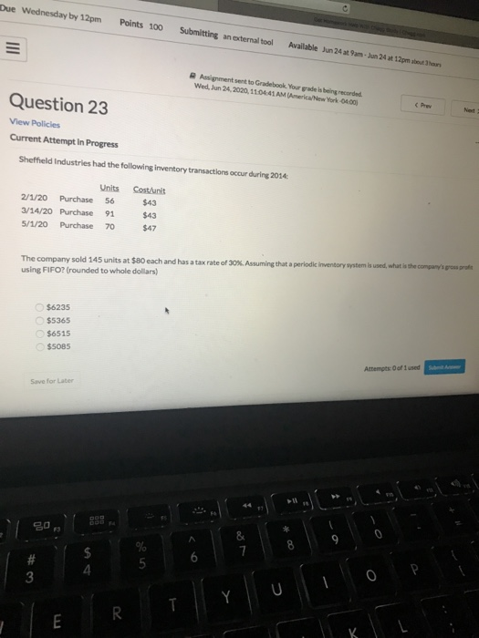  Due Wednesday by 12pm Points 100 Submitting an external tool III