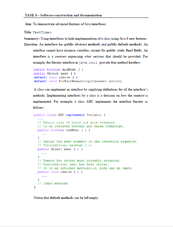  TASK 8 - Software construction and documentation Aim: To demonstrate advanced