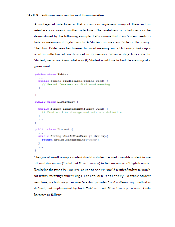 features of Java interfaces. Title: TestTimer. Summary: Using interfaces to hide implementation