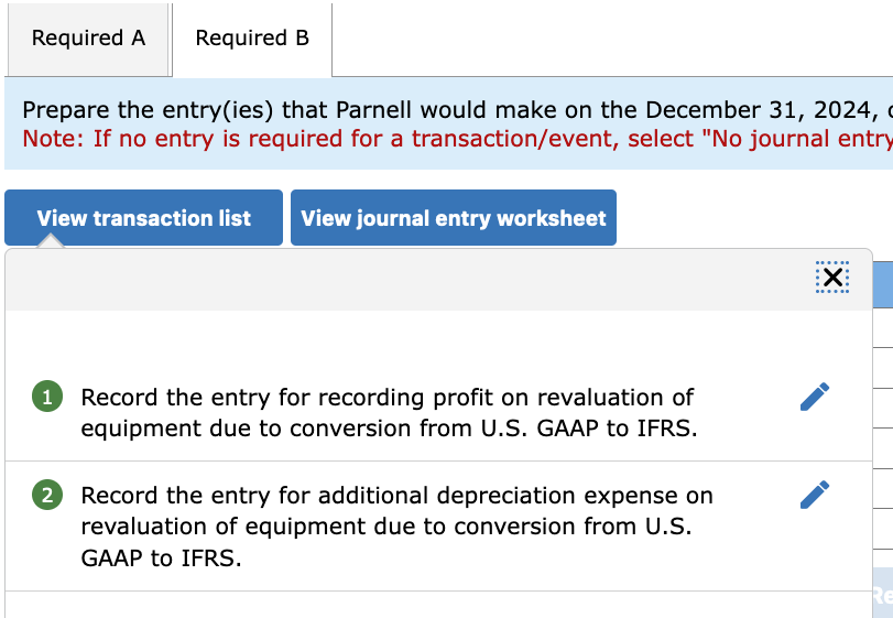 PART A PART B Parnell Company acquired construction equipment on January 1,2023