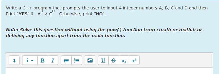  Write a C++ program that prompts the user to input 4