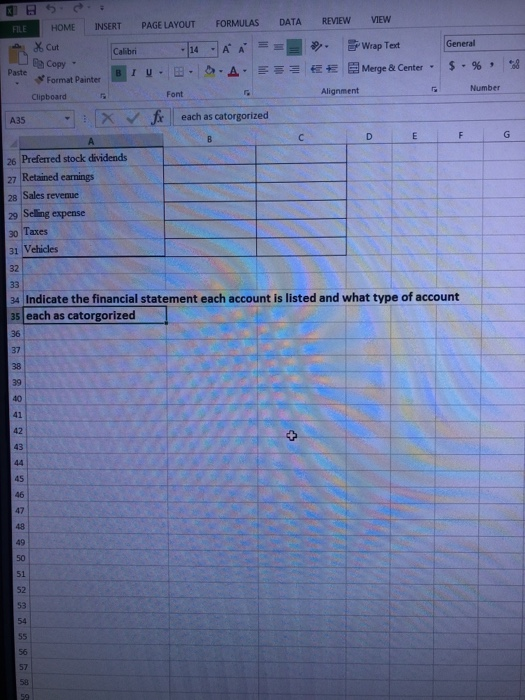 Complete this assignment to show you know which accounts appear on the