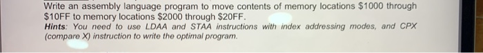  Write an assembly language program to move contents of memory locations