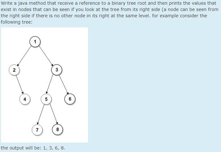  Write a java method that receive a reference to a binary