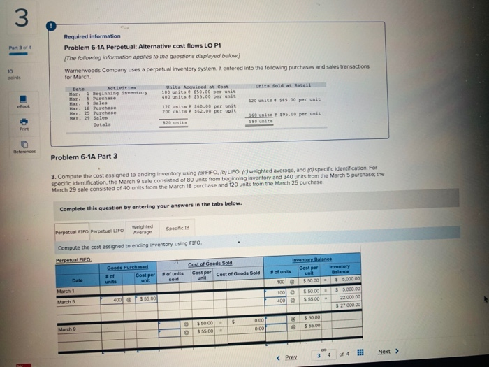  Required information Problem 6-1A Perpetual: Alternative cost flows LO P1 The