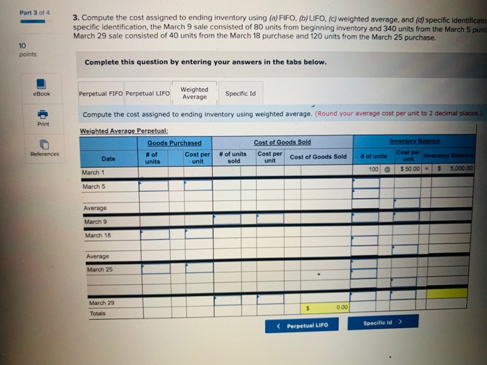 for March lonn I w Unita Sold at Retail Activities Beginning inventory
